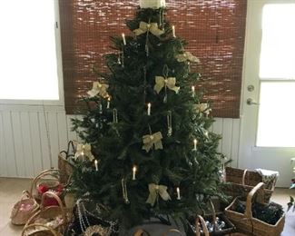 7" Christmas Tree: $60, decorated as is: $85, Ornaments: $2 each or 6/$10.