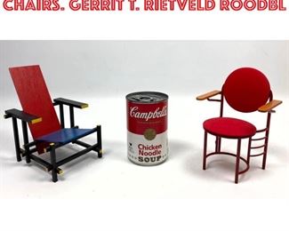 Lot 2009 2 pcs VITRA Miniature Chairs. Gerrit T. Rietveld Roodbl