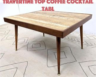 Lot 2011 Mid Century Modern Travertine Top Coffee Cocktail Tabl