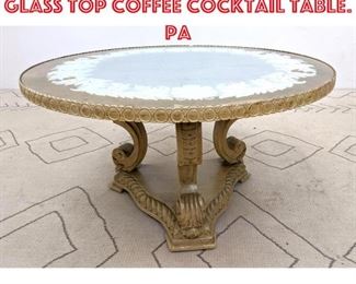 Lot 2016 Decorator Eglomise Glass Top Coffee Cocktail Table. Pa