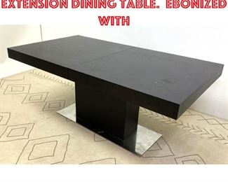 Lot 2032 Designer Modern Extension Dining Table. Ebonized with