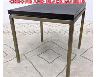 Lot 2035 Knoll Style Side Table. Chrome and Black Marble.