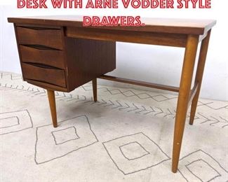 Lot 2038 Danish Modern Teak Desk with Arne Vodder Style Drawers.