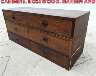 Lot 2054 3 HG Furniture Wall Desk Cabinets. Rosewood. HANSEN and
