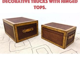 Lot 2056 2pcs MAITLAND SMITH Decorative Trucks with Hinged Tops.