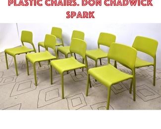 Lot 2058 Set 8 Knoll Stacking Plastic Chairs. Don Chadwick Spark