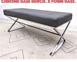 Lot 2065 SAFAVIEH Contemporary Chrome Base Bench. X form base.