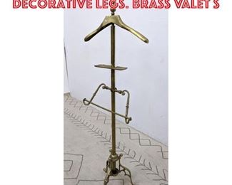 Lot 2071 Brass Man s Valet Stand. Decorative legs. Brass Valet S