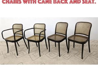 Lot 2072 Set 4 Stendig Bent Wood Chairs with Cane Back and Seat.