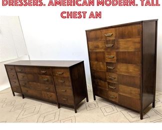Lot 2073 2pc ROM WEBBER Dressers. American Modern. Tall Chest an