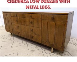 Lot 2080 JOHNSON FURNITURE Credenza Low Dresser with Metal Legs.