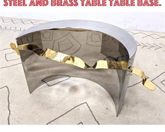 Lot 2082 80s Modern Stainless Steel and Brass Table Table Base.