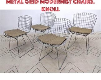 Lot 2090 Set 4 HARRY BERTOIA Metal Grid Modernist Chairs. Knoll