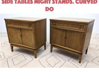 Lot 2092 2pc American Modern Side Tables Night Stands. Curved do