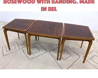 Lot 2093 FABRY 3pc Table Set. Rosewood with banding. Made in Bel