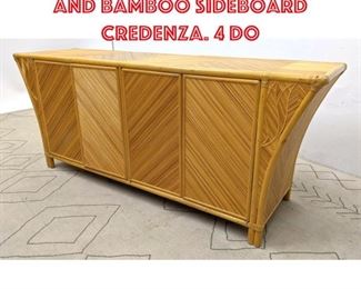 Lot 2094 Miami Modern Rattan and Bamboo Sideboard Credenza. 4 Do