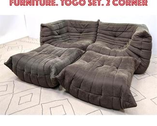 Lot 2100 4pcs LIGNE ROSET Living Furniture. TOGO set. 2 Corner