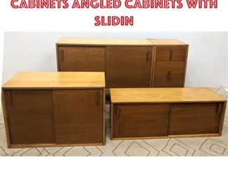 Lot 2105 Mid Century Modern Cabinets Angled cabinets with slidin