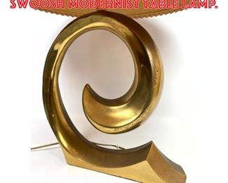 Lot 2110 PIERRE CARDIN Brass Swoosh Modernist Table Lamp.