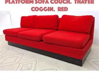 Lot 2126 MILO BAUGHMAN Platform Sofa Couch. THAYER COGGIN. Red