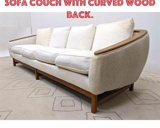 Lot 2127 Danish Modern Style Sofa Couch with Curved wood Back.