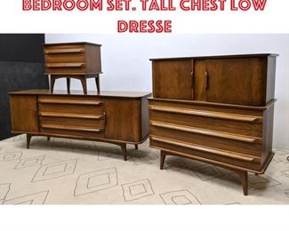 Lot 2135 3pcs American Modern Bedroom Set. Tall Chest Low dresse