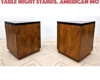 Lot 2136 Pair Triangle Form Side Table Night Stands. American Mo