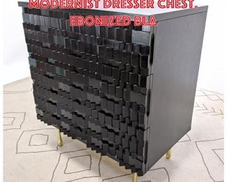 Lot 2137 Dimensional Front Modernist Dresser Chest. Ebonized Bla