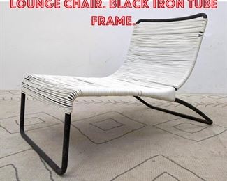 Lot 2147 Walter Lamb Style Lounge Chair. Black Iron Tube Frame.