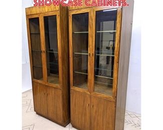 Lot 2151 Pair Glass Door Display Showcase Cabinets.