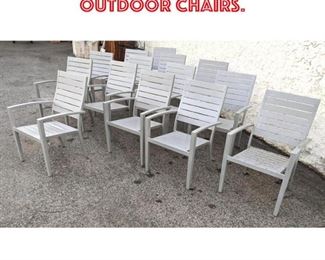 Lot 2152 Set 14 Gray Finish Metal Outdoor Chairs.