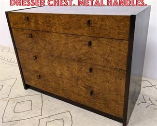 Lot 2162 CENTURY Art Deco Style Dresser Chest. Metal Handles.