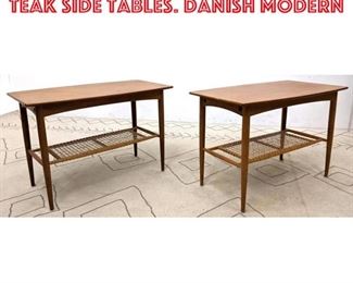 Lot 2173 Pair DUX Swedish Modern Teak Side Tables. Danish modern