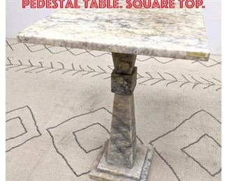 Lot 2178 Decorative Marble Top Pedestal Table. Square top.