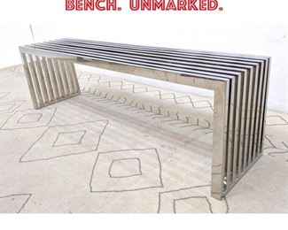 Lot 2182 DIA Style Chrome Slat Bench. Unmarked.