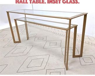 Lot 2184 Gold Painted Finish Sofa Hall Table. Inset Glass.