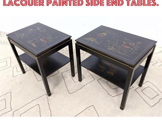 Lot 2188 Pair KATHERINE HERRICK Lacquer Painted Side End Tables.