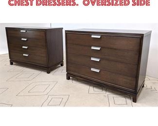 Lot 2194 Pair 4 Drawer Bachelor Chest Dressers. Oversized side