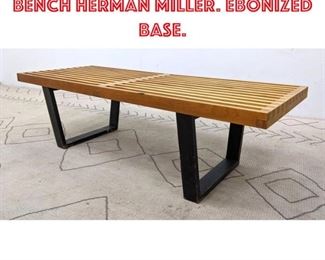 Lot 2199 GEORGE NELSON Slat Bench HERMAN MILLER. Ebonized base.