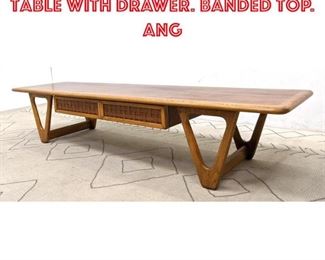 Lot 2203 Lane Coffee Cocktail Table with Drawer. Banded Top. Ang