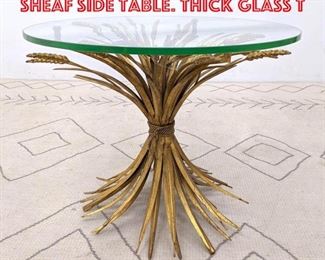 Lot 2206 Italian Gilt Iron Wheat Sheaf Side Table. Thick Glass T