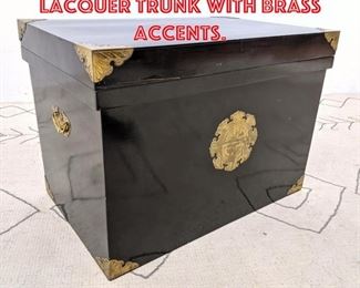 Lot 2212 Asian Style Black Lacquer Trunk with Brass Accents.