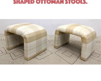 Lot 2217 Pair Upholstered U Shaped Ottoman Stools.