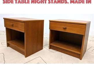 Lot 2222 FBJ Danish Modern Teak Side Table Night Stands. Made in