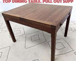 Lot 2249 Danish Modern Teak Flip Top Dining Table. Pull out supp