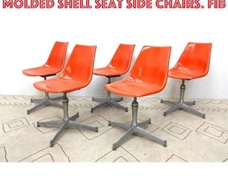 Lot 2251 Set 5 Bright Colored Molded Shell Seat Side Chairs. Fib