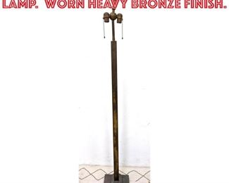 Lot 2256 Vintage Iron Floor Lamp. Worn Heavy Bronze finish.