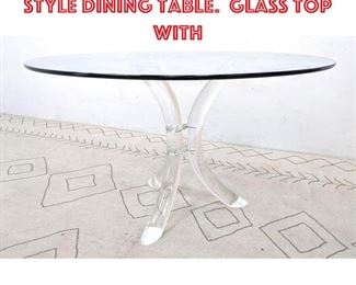 Lot 2264 Hill Manufacturing Style Dining Table. Glass top with