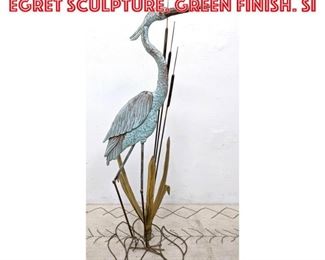 Lot 2275 BERTOCCHI Mixed Metal Egret Sculpture. Green finish. Si