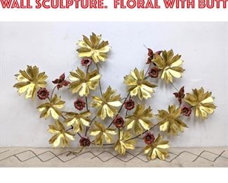 Lot 2281 JOHN CODY Mixed Metal Wall Sculpture. Floral with butt